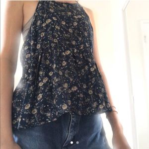 Navy Floral Tank